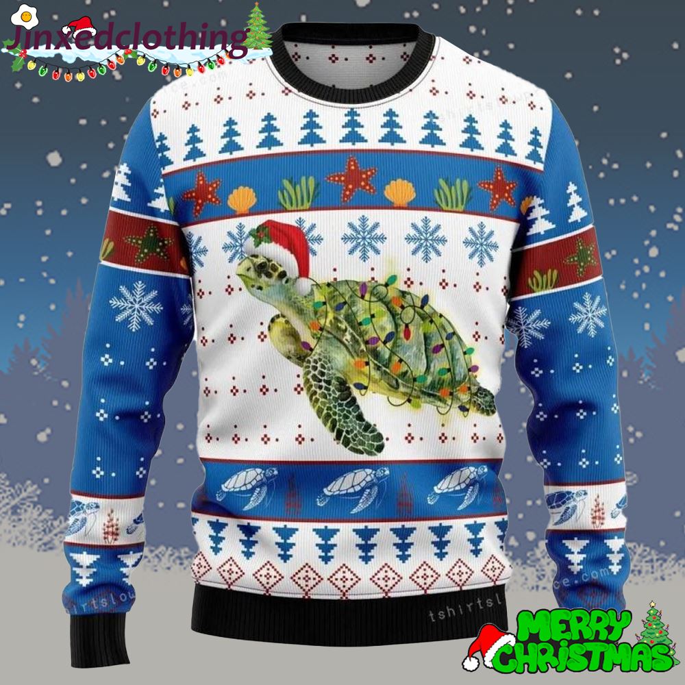 Turtle Xmas Ugly Sweater Christmas Party 